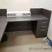 Grey Reception Desk with White Transaction Counter 96" x 89.5"